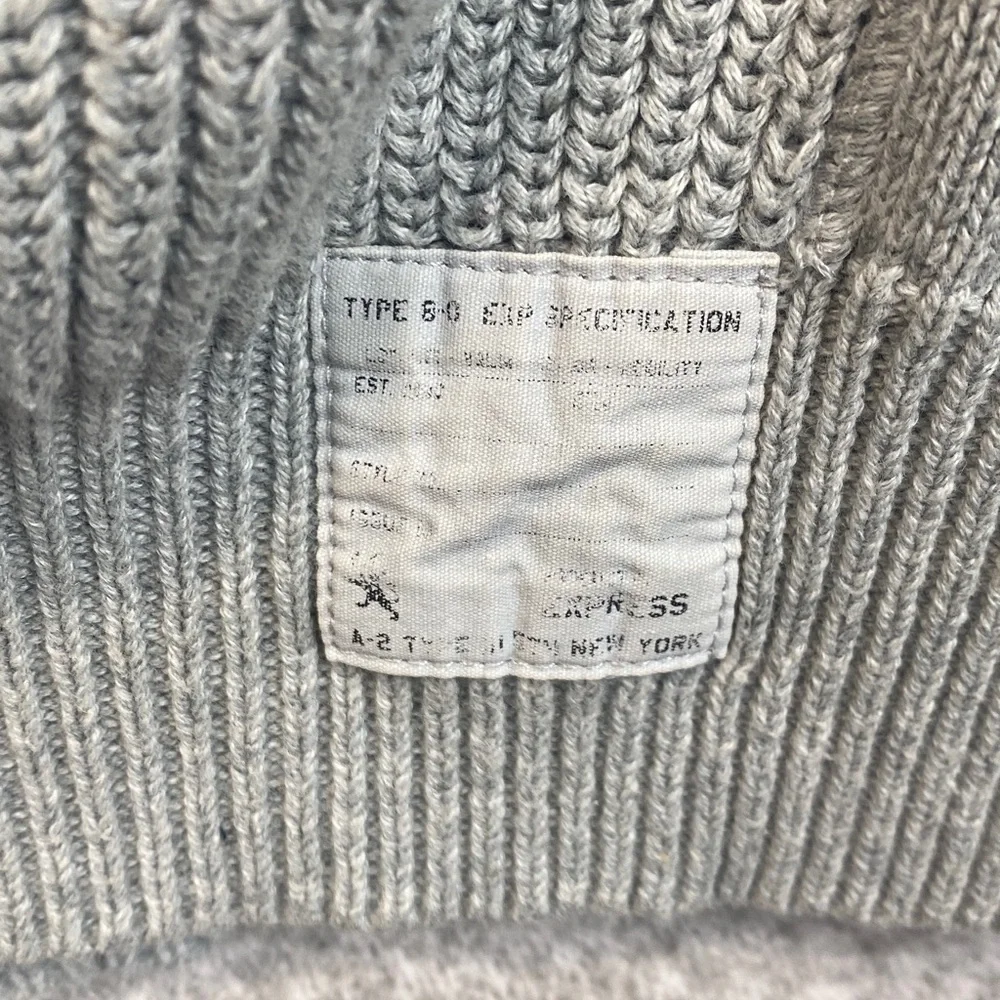 Express cotton hoodie sweater L mens gray fisherman nautical grunge retro